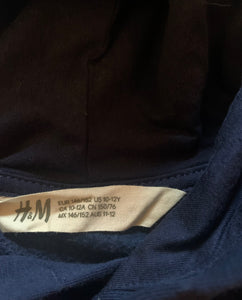 Mörkblå hoodie, H&M, stl 146/152
