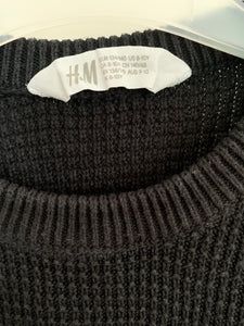 Stickad tröja med ficka, H&M, stl 134/140