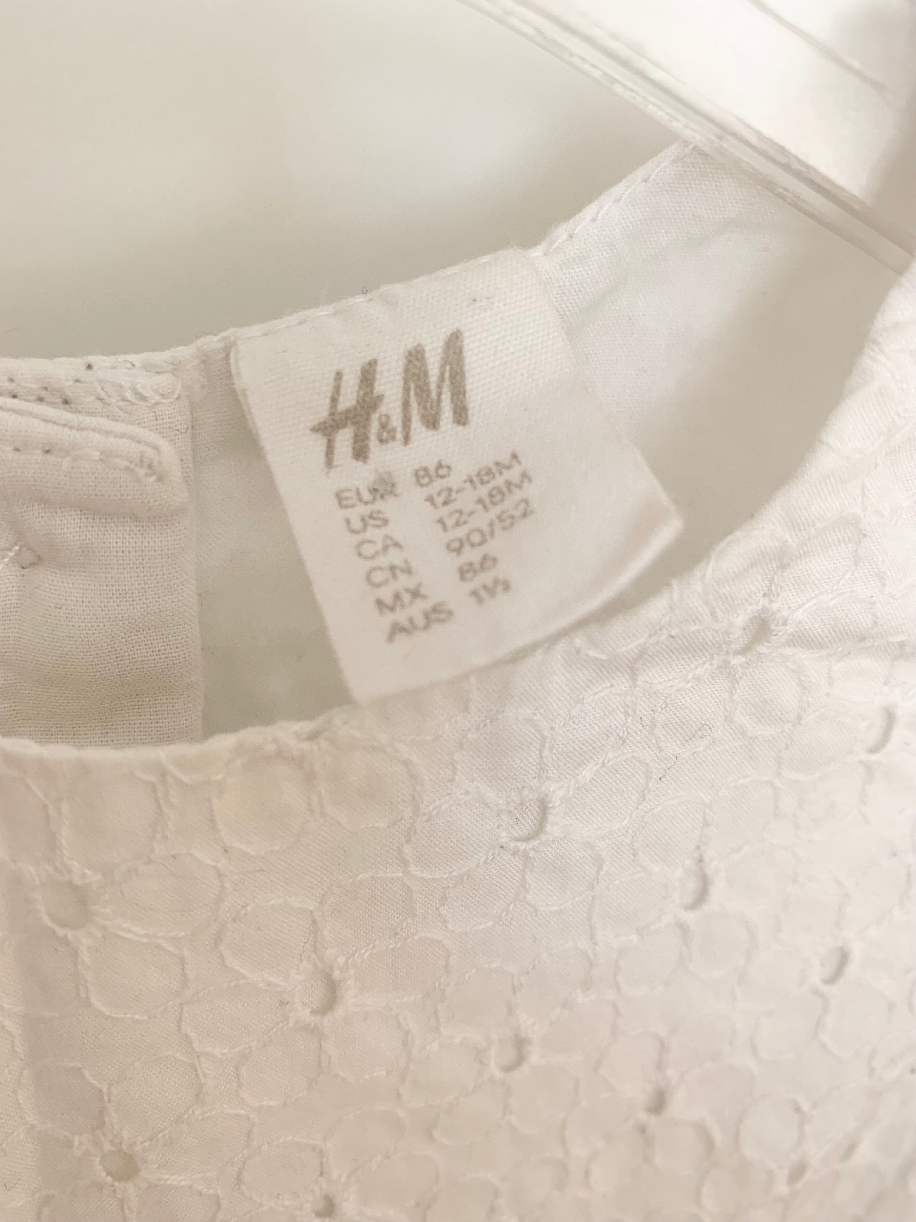 Vit klänning, H&M, stl 86